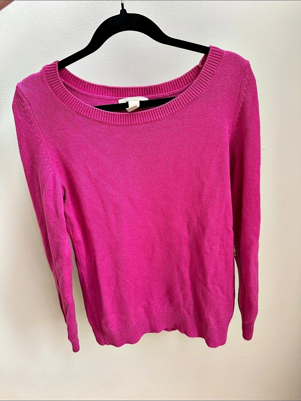 Banana Republic Sequin Elbow Patch Sweater Pink